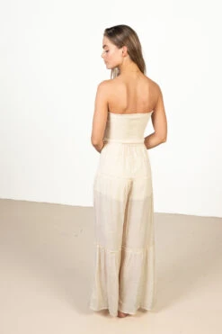 Sand Gauze Wide Leg Jumpsuit -Swimsuit Closet Sales Store 170 2664GauzeWidelegNatback 27279.1680275410