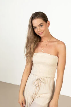 Sand Gauze Wide Leg Jumpsuit -Swimsuit Closet Sales Store 170 2664GauzeWidelegNattopdet 64013.1680275410