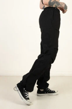 Black Drawstring Parachute Pants -Swimsuit Closet Sales Store 170 2686BlkParaside 13381.1683132697