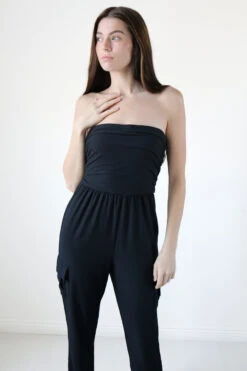 Black Tube Cargo Jumpsuit