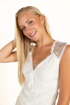 White Sweetheart Lace Top