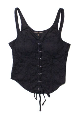 Black Lace Up Bustier Top -Swimsuit Closet Sales Store 172 9272 1 09783.1685479131