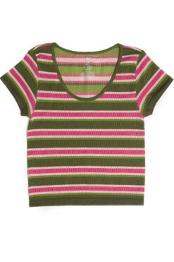 Olive Stripe Seamless Shirt -Swimsuit Closet Sales Store 172 9277 1 95525.1687176570
