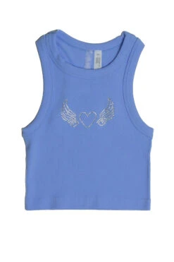 Blue Crystal Heart Seamless Tank -Swimsuit Closet Sales Store 172 9453 1 15783.1685479466