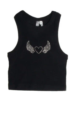Black Crystal Heart Seamless Tank -Swimsuit Closet Sales Store 172 9454 1 28313.1685738478