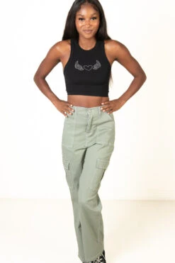 Black Crystal Heart Seamless Tank -Swimsuit Closet Sales Store 172 9454 Blk CrystalHeartSide 26995.1685738480