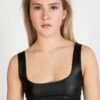 Pleather Crop Tank