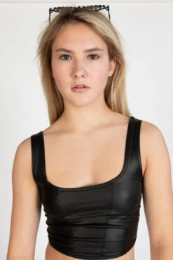 Pleather Crop Tank