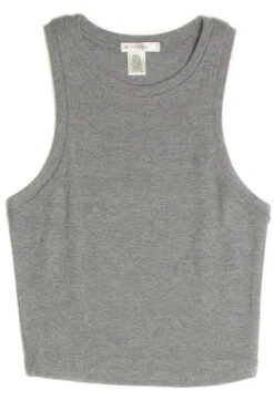 Gray Ribbed Crew Tank -Swimsuit Closet Sales Store 172 9530 1 31874.1691090508