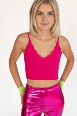 Fuchsia Lace Trim Seamless Cami -Swimsuit Closet Sales Store 172 9565 172 9565 FuchsiaLAceTrim 86776.1691680367