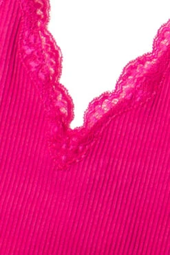 Fuchsia Lace Trim Seamless Cami -Swimsuit Closet Sales Store 172 9565 2 70787.1691680366