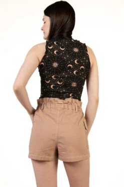 Taupe Paperbag Waist Cargo Shorts -Swimsuit Closet Sales Store 173 3305taupepaperbagshortback 02976.1682112048