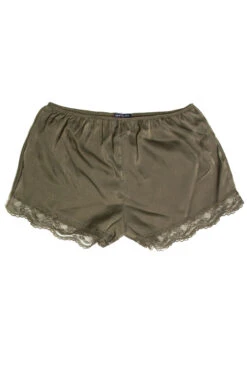 Lace Hem Satin Shorts (Olive) -Swimsuit Closet Sales Store 173 3308 1 70027.1687177867
