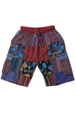 Indigo Mushroom Patchwork Cargo Shorts -Swimsuit Closet Sales Store 173 3311 1 79744.1682629207