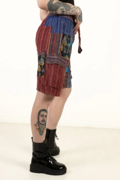 Indigo Mushroom Patchwork Cargo Shorts -Swimsuit Closet Sales Store 173 331mushcargoside 58722.1682629208