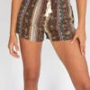 Brown Paisley Floral Short