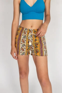 Golden Paisley Floral Short