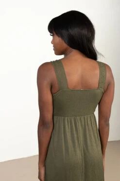 Olive Green Crochet Trim Maxi Dress -Swimsuit Closet Sales Store 174 6835LongOliveCrochetMaxiBACK 81236.1680276296