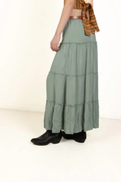 Fern Belted Maxi Skirt -Swimsuit Closet Sales Store 174 6860BeltedMaxiGreenSide 33647.1683226216