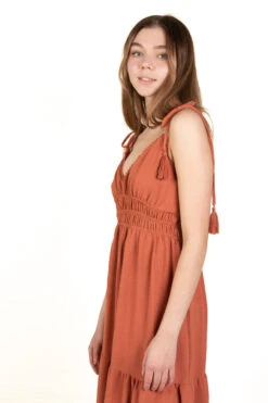 Rust Elastic Empire Waist Maxi Dress -Swimsuit Closet Sales Store 174 6863tunnelwaistrustsidedetail 43693.1683134158