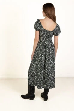 Black Daisy Puff Sleeve Maxi Dress -Swimsuit Closet Sales Store 174 6868PuffMaxiBlkback 12446.1683149049