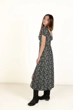 Black Daisy Puff Sleeve Maxi Dress -Swimsuit Closet Sales Store 174 6868PuffMaxiBlkside 93258.1683149047