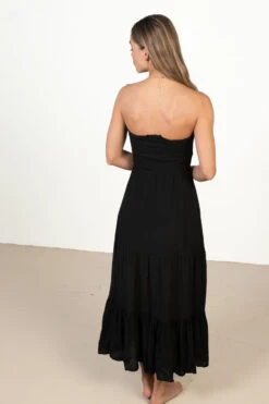 Smocked Tube Maxi -Swimsuit Closet Sales Store 174 6874SmockedTubeDrBlkback 70665.1680277756