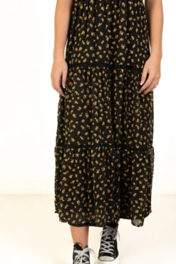 Black & Gold Floral Lace Trim Tiered Maxi Dress -Swimsuit Closet Sales Store 174 6900GoldenTieStrapMaxiDetail3 73249.1684419261