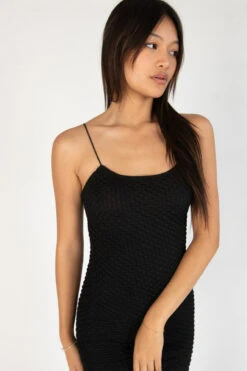 Black Bubble Knit Cami Dress -Swimsuit Closet Sales Store 174 6914 BlkBubbleDressDetail 4669 54335.1689263974