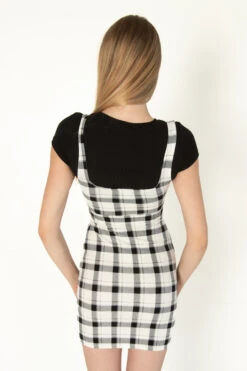 2 Piece Black Plaid Mini Dress With Tee 10 2 Piece Black Plaid Mini Dress With Tee -Swimsuit Closet Sales Store 174 6929 BlkPlaidMiniBack 174 6929 BlkPlaidMiniFull 28334.1691090760