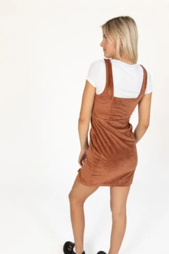 2 Piece Brown Corduroy Mini Dress With Tee -Swimsuit Closet Sales Store 174 6930 cord2pieceback 174 6930 Cord2piece 57398.1691638027