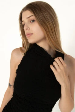 Black Bubble Sleeveless Mock Dress -Swimsuit Closet Sales Store 174 6945 BlkBubbleDressDetail 81254.1691090810