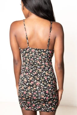 Black Floral Milkmaid Cami Mini Dress -Swimsuit Closet Sales Store 174 6969 BLKFloralDressBack 85880.1686167351