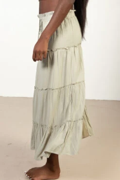 Celery Layered Maxi Skirt -Swimsuit Closet Sales Store 175 2277LayeredMaxiCelereySide 13008.1680292643