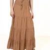 Clay Smocked Waist Maxi Skirt