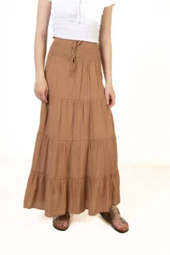 Clay Smocked Waist Maxi Skirt