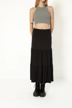 Black Brushed Maxi Skirt -Swimsuit Closet Sales Store 175 2297 Blk Maxi Front 175 2297 BlkMaxi 69021.1691090978
