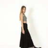 Black Brushed Maxi Skirt