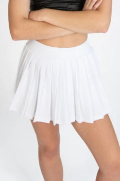 White Pleated Tennis Skort