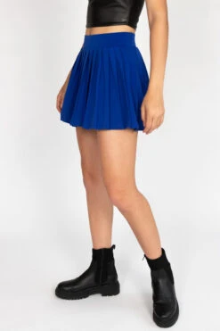 Cobalt Blue Pleated Tennis Skort