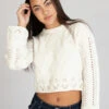 Egret Mixed Stitch Sweater