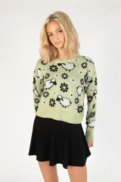 Sheep In The Meadow Pullover Sweater -Swimsuit Closet Sales Store 176 2411 SheepSweatFull3 5308 85796.1689265307