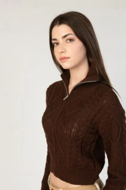 Cable Stitch Cardigan -Swimsuit Closet Sales Store 176 2417 BrownCableSweatSide 70035.1695999905