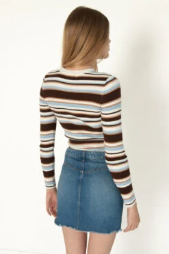 Gardenia Striped Pullover Sweater -Swimsuit Closet Sales Store 176 2419 StripeSweatBack 21459.1691091071