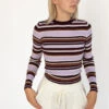 Purple Striped Pullover Sweater