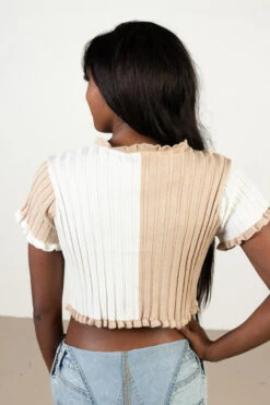 Latte Color Block Tie Front Cardigan -Swimsuit Closet Sales Store 176 2436ColorBlockBeigeBack 97571.1680293345