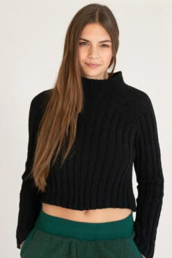 Black Funnel Neck Sweater -Swimsuit Closet Sales Store 176 2482 BlkFunnelSweatFront2 33871.1697862304