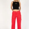 Cherry Red Cargo Skater Jeans