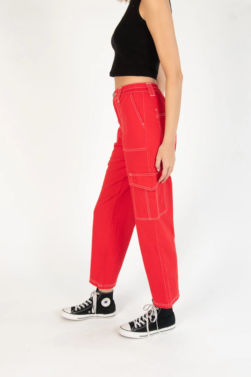 Cherry Red Cargo Skater Jeans 3 Cherry Red Cargo Skater Jeans - Image 3