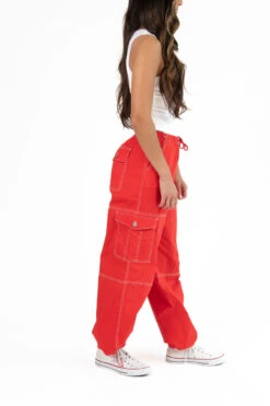Cherry Red Heavy Weight Cargo Joggers -Swimsuit Closet Sales Store 177 1415 RedCargoJeanSide2 50772.1689965126